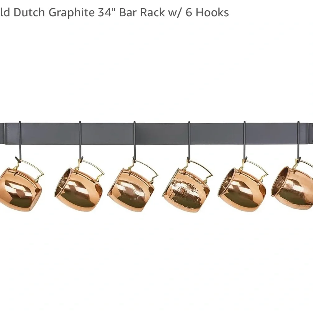 Classic 34" Bar-Style Wall-Mount Pot Rack - Picture 3 of 8